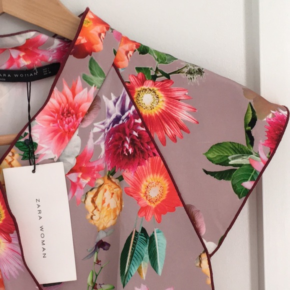 🌸 NWT Zara Printed Top L - Picture 6 of 12